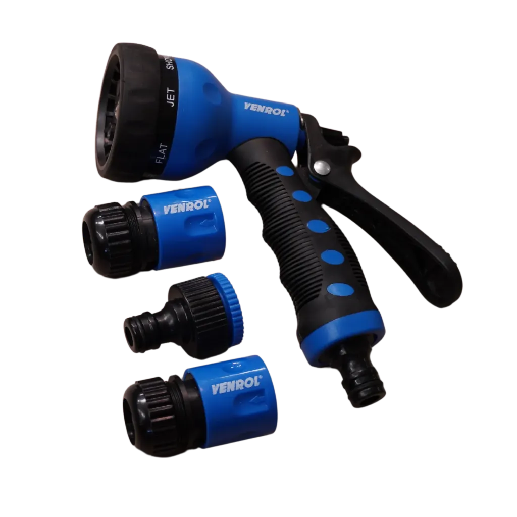 [VR-RIE-0101] KIT HIDROPISTOLA MULTIFUNCIÓN 7 POSICIONES Y ACOPLES PARA 1/2"