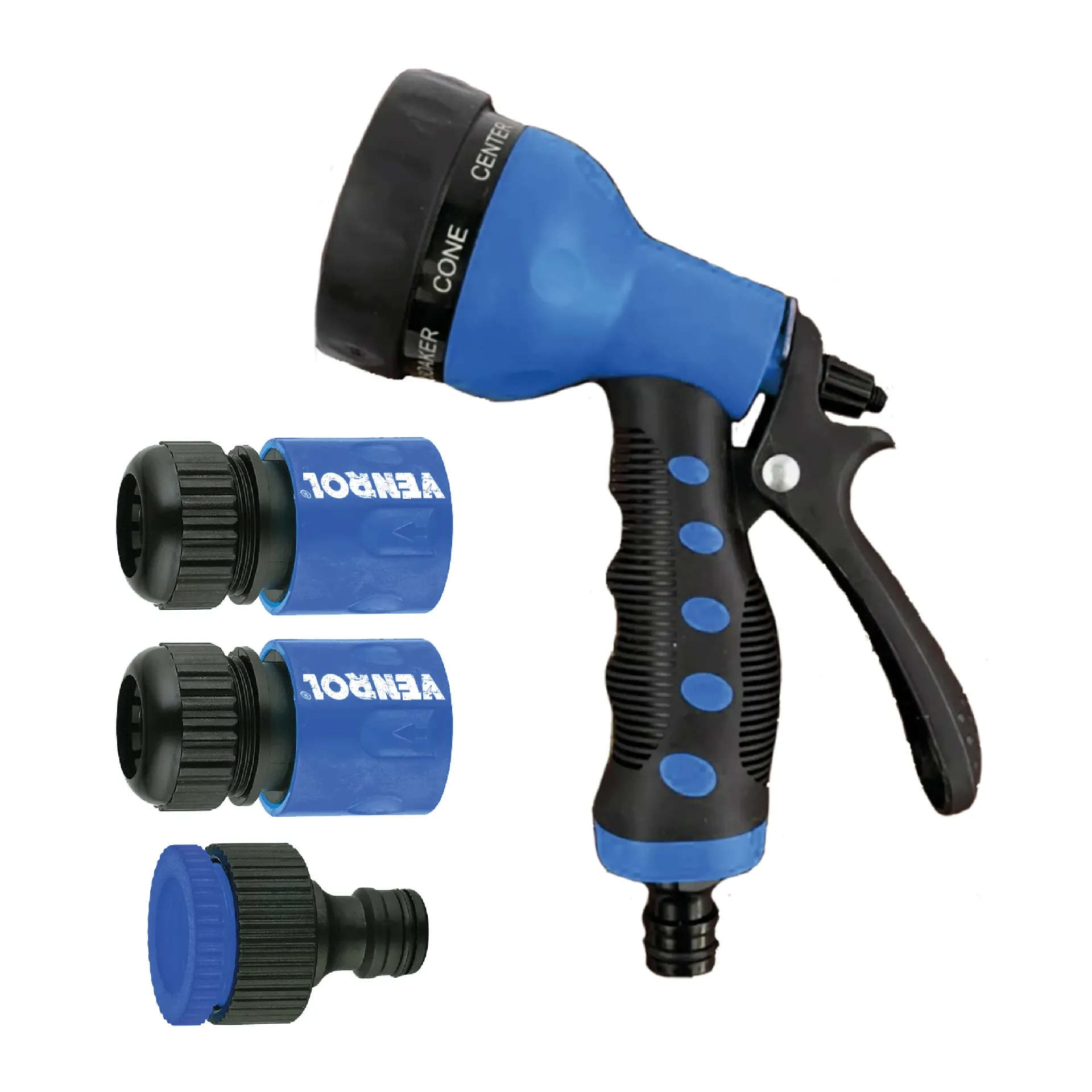 [VR-RIE-0101] KIT HIDROPISTOLA MULTIFUNCIÓN 7 POSICIONES Y ACOPLES PARA 1/2"