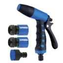 KIT HIDROPISTOLA DE RIEGO AJUSTABLE Y ACOPLES PARA 1/2"