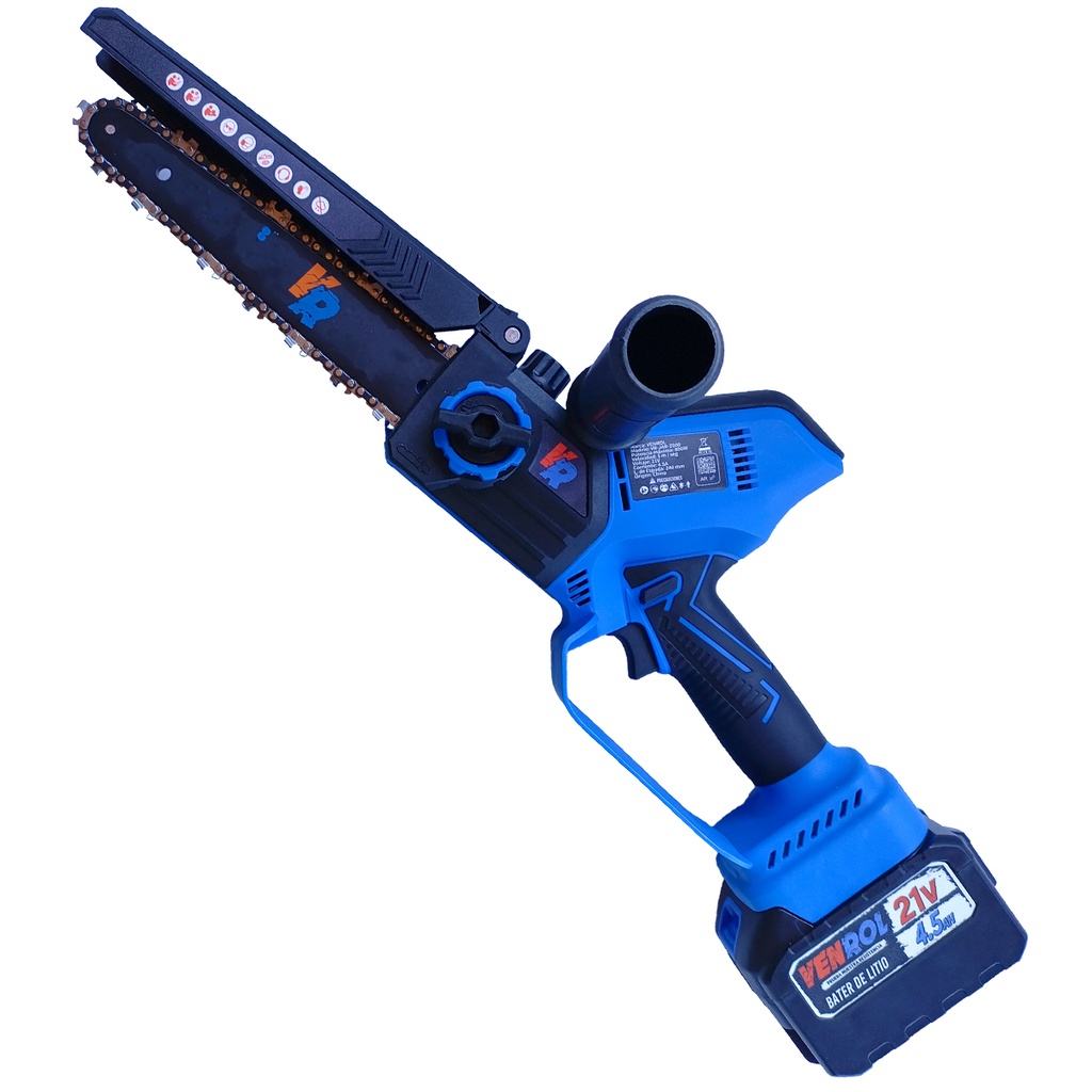 [VR-JAR-2000] MOTOSIERRA DE MANO A BATERÍA 21 V - 4,5 A - MOTOR BRUSHLESS 800 W - ESPADA 8" - LUBRICACIÓN AUTOMÁTICA