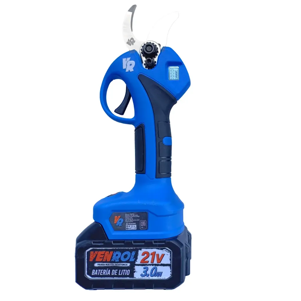 [VR-JAR-2001] TIJERA DE PODA A BATERÍA 21 V - 3 A - MOTOR BRUSHLESS 400 W - CORTE MÁXIMO 28 MM CON DISPLAY