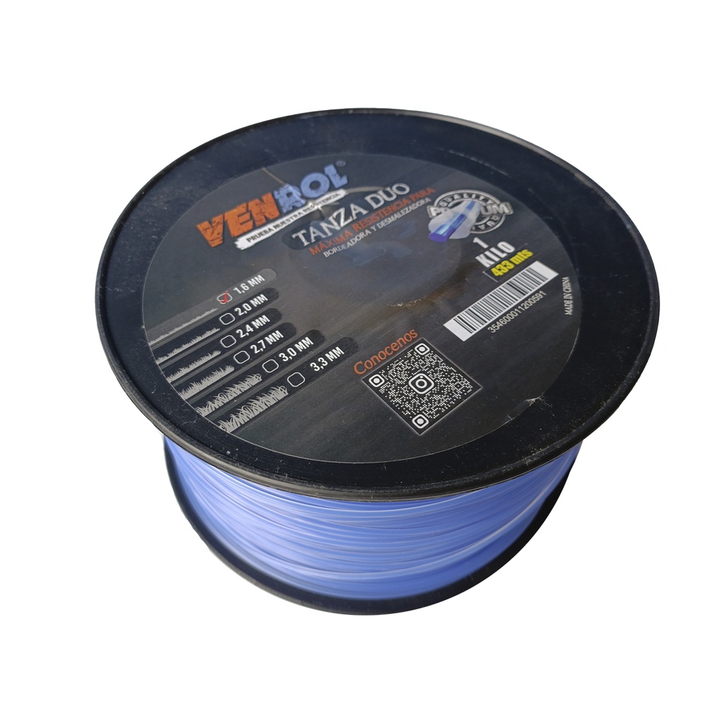[VR-TAN-0498] ROLLO TANZA DÚO 1.6 MM X 1 KG - 433 MT