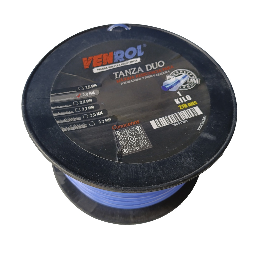 ROLLO TANZA DÚO 2 MM X 1 KG - 278 MT
