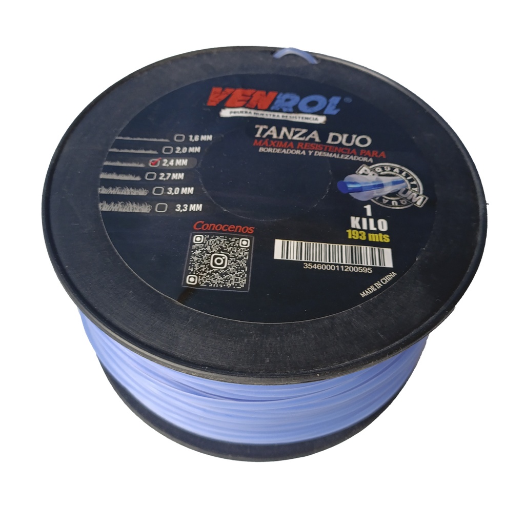 [VR-TAN-0500] ROLLO TANZA DÚO 2.4 MM X 1 KG - 193 MT