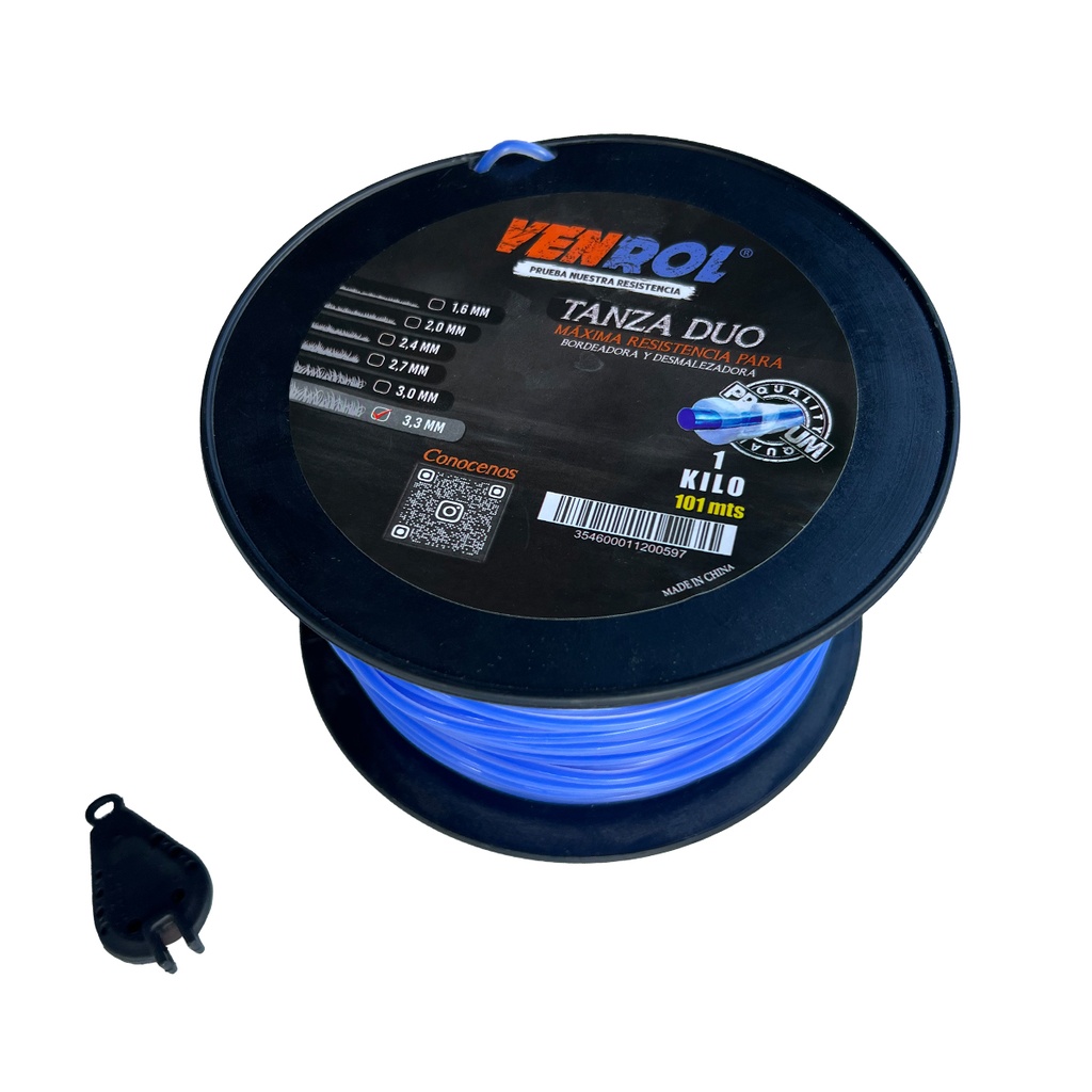 [VR-TAN-0503] ROLLO TANZA DÚO 3.3 MM X 1 KG - 102 MT