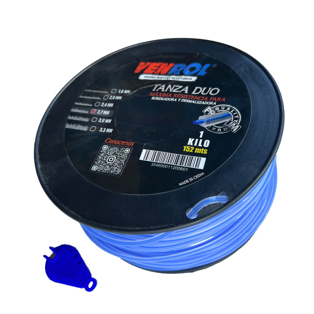 [VR-TAN-0601] ROLLO TANZA DÚO CUADRADA 2.7 MM X 1 KG - 152 MT