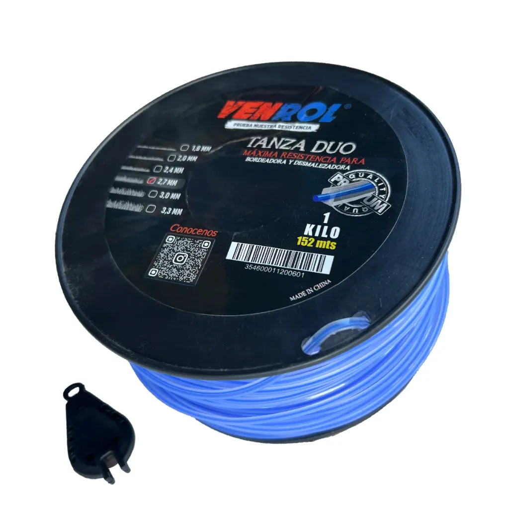 ROLLO TANZA DÚO CUADRADA 2.7 MM X 1 KG - 152 MT