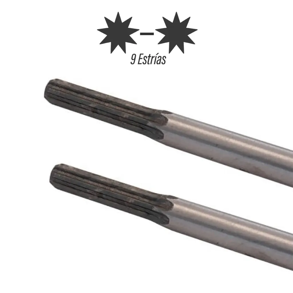 [DE-CHI-0600] CARDAN 9 ESTRÍAS PARA VENROL D40 - D26 Y CHINAS - LARGO 153 CM - DIÁM. 8 MM