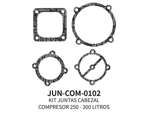 [JUN-COM-0102] KIT DE JUNTAS DE CABEZAL PARA COMPRESOR 250 - 300 LT