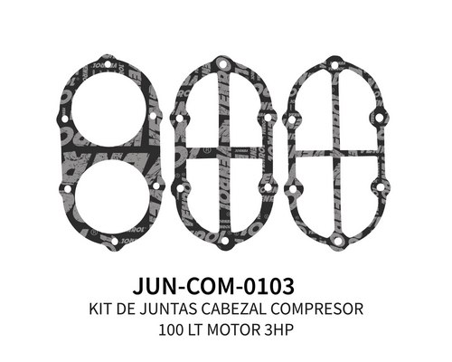 [JUN-COM-0103] KIT DE JUNTAS DE CABEZAL PARA COMPRESOR 100 LT MOTOR 3 HP