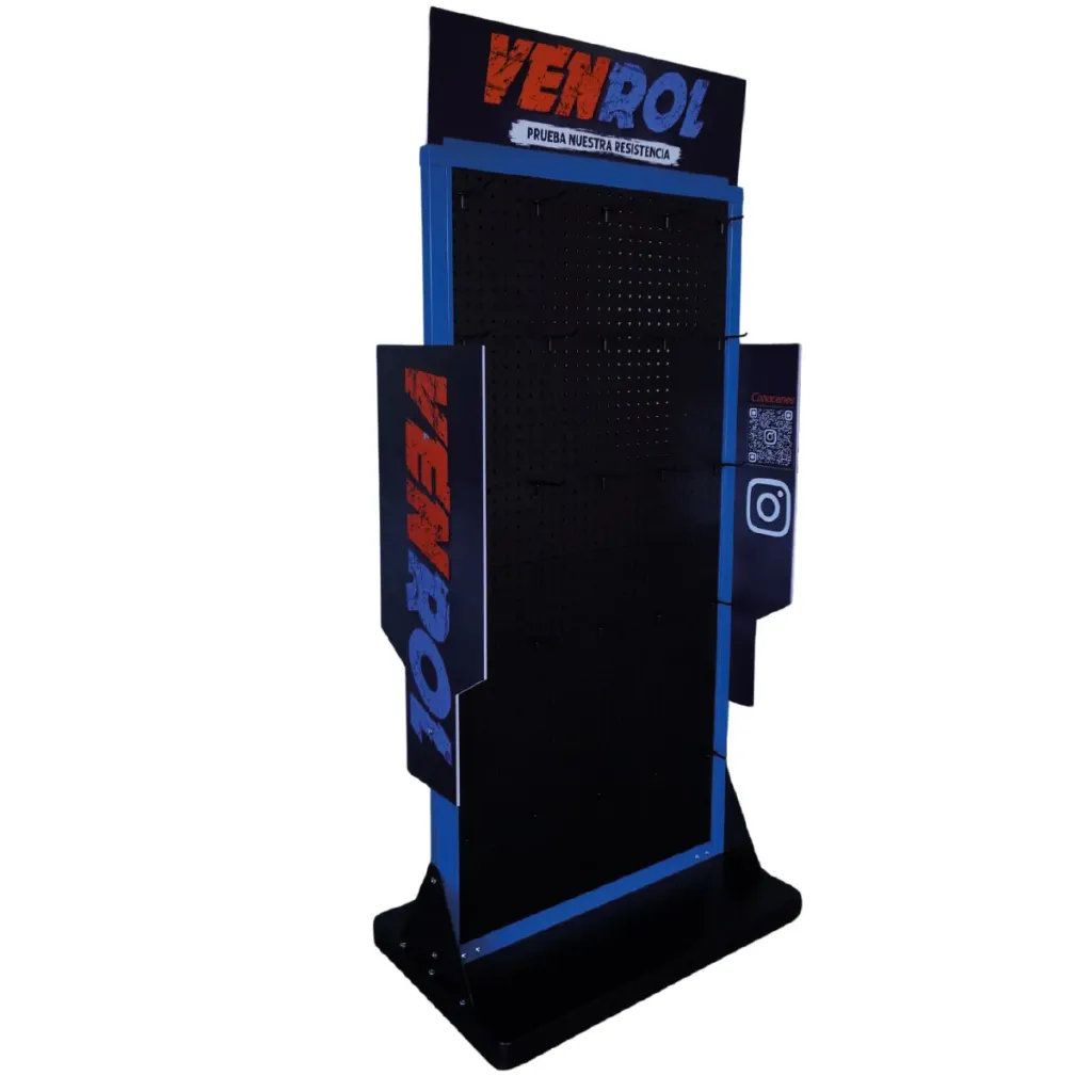 EXHIBIDOR COMERCIAL CHAPA DE PIE DOBLE ALTO 165 CM/ ANCHO 72 CM