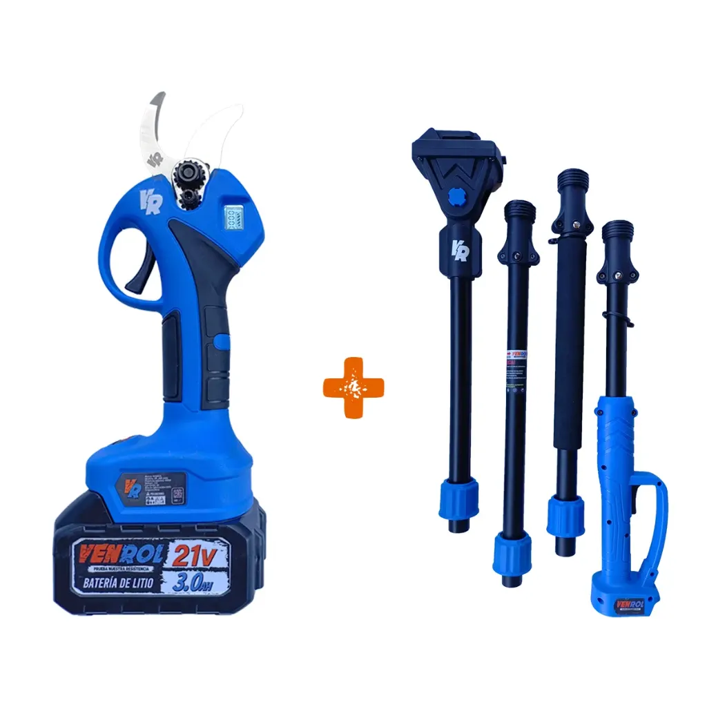 [vr-jar-2001+ vr-jar-2020] COMBO TIJERA A BATERÍA CON EXTENSOR